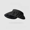 Summer Women'S Sunshade Uv Resistant Empty Top Sunshade Hat Large Brim Sunshade Face Black Rubber Shell Hat Dual-Use Headband