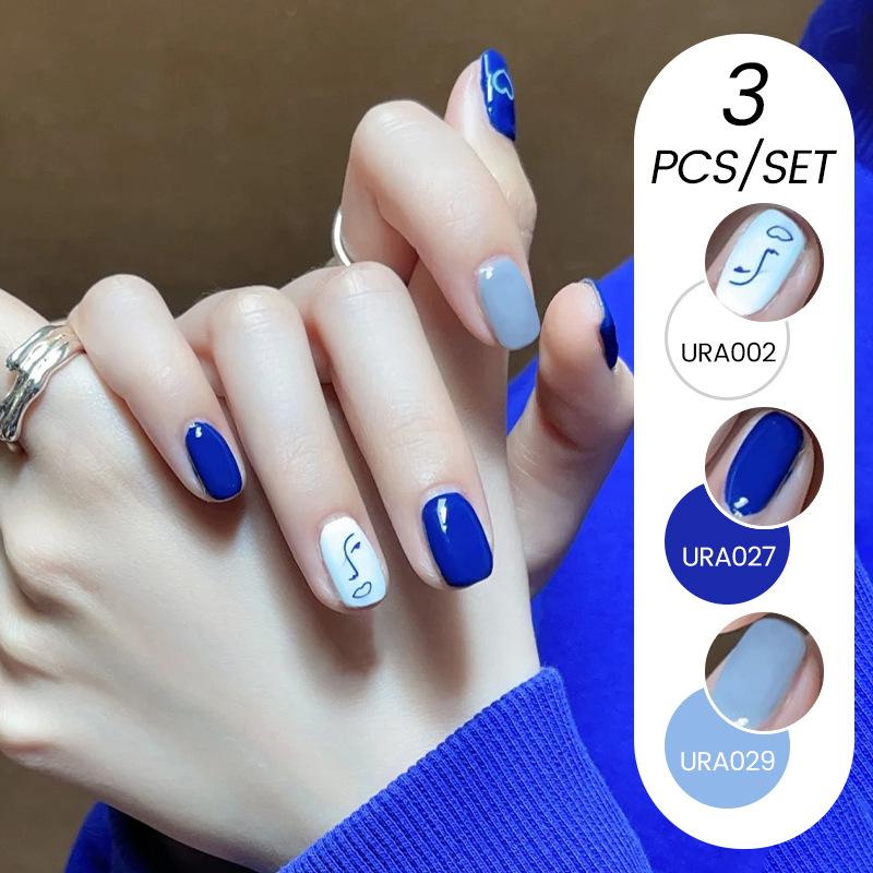 3Pcs Nail Polish Glue Set, Solid Color Glue Glitter Sequins Phototherapy Nail Polish Glue