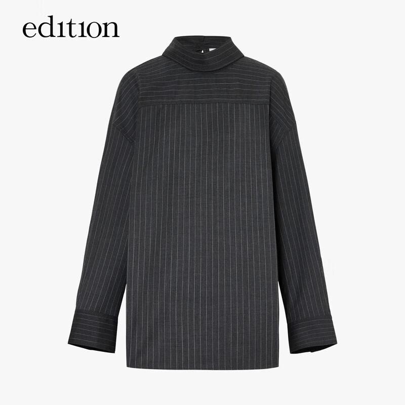 Edition Elite Wardrobe Fall Striped High-Neck Shirt