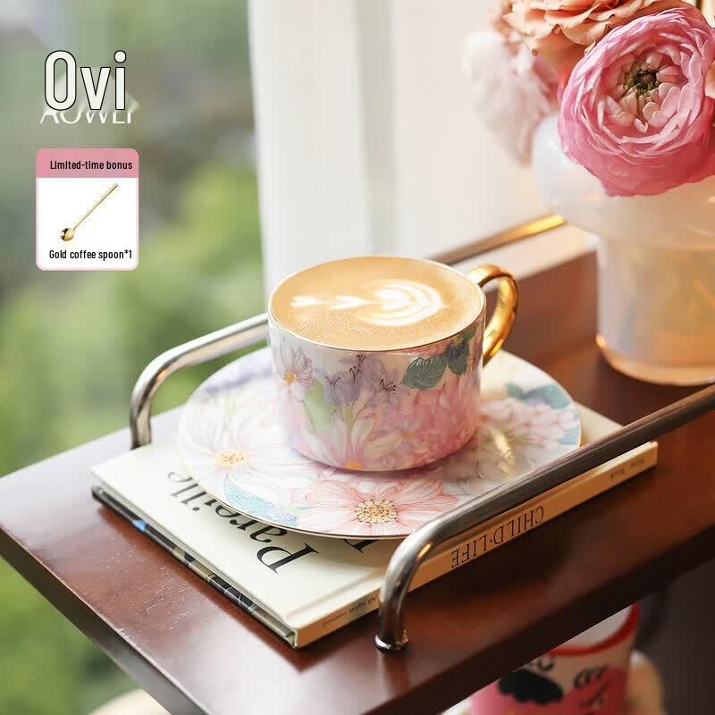 Jingdezhen Ceramic Coffee Cup & Saucer Set