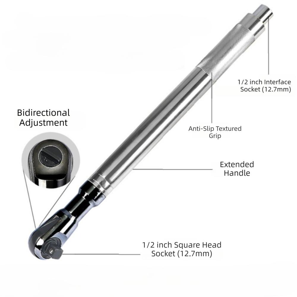 Useful Metal Ratchet Wrench Manual Extension Forward Reverse Extension Wrench Extended Quick Spanner Wrench DIY Home Repair