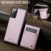 For Samsung Galaxy Note20 Leather Back Cover Compatible with MagSafe JEEHOOD J06 Phone Case with Card Bag RFID Blocking