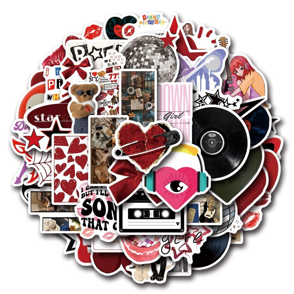 55Pcs Downtown Y2K Girls Graffiti Stickers Luggage Water Cup Stationery School Bag Laptop Refrigerator Decoration Diy Decals