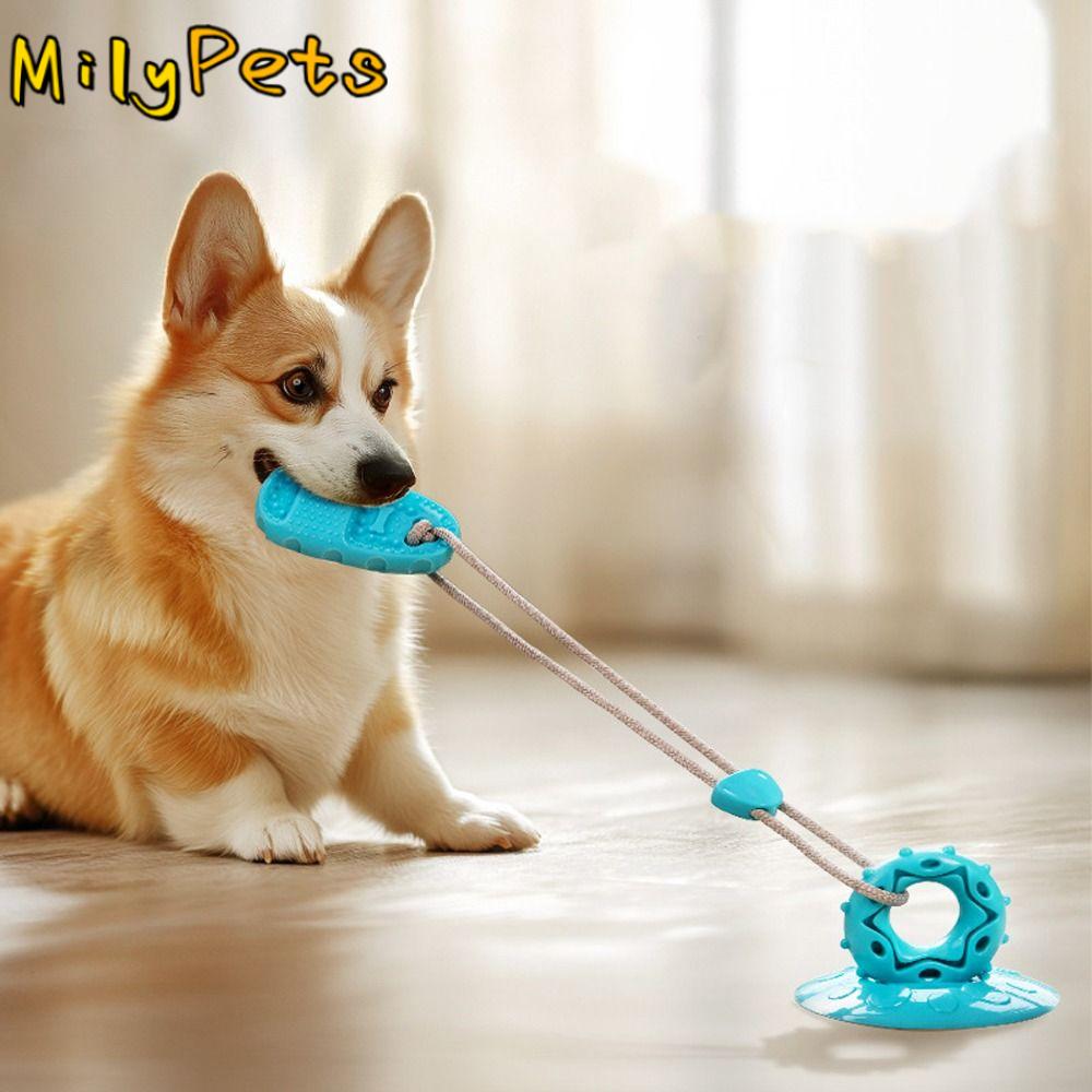 TPR Dog Suction Cup Slippers Toys Bite-Resistant Interactive Ball Pet Teeth Grinding Toy Elastic Dog Chew Toy Relieving Stuffy