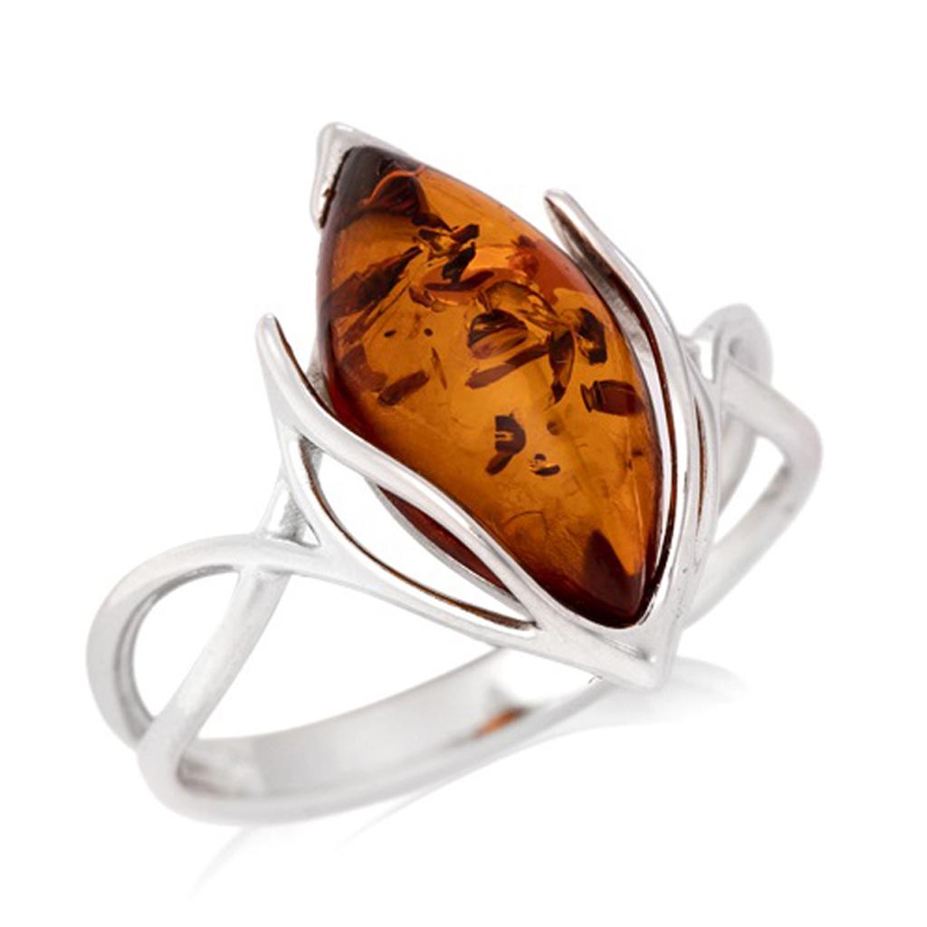 Stříbrný prsten Amber 'Inspiration' (rhodium) - 18 mm