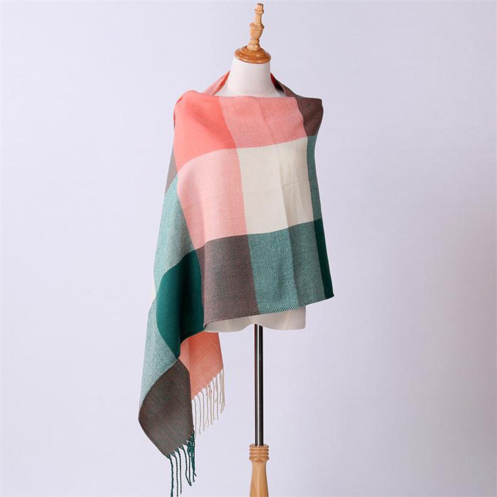 Fashion Women  Plaid Tassel Soft Shawl Wrap Wraps Scarf Scarves