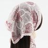 Pastoral Style Pink Embroidered Silk Headscarf: Elegant Triangle Square Wrap