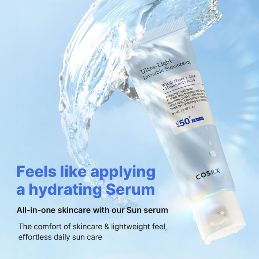 COSRX Cremă de protecție solară invizibilă ultra-ușoară SPF50+ PA++++ 50 ml