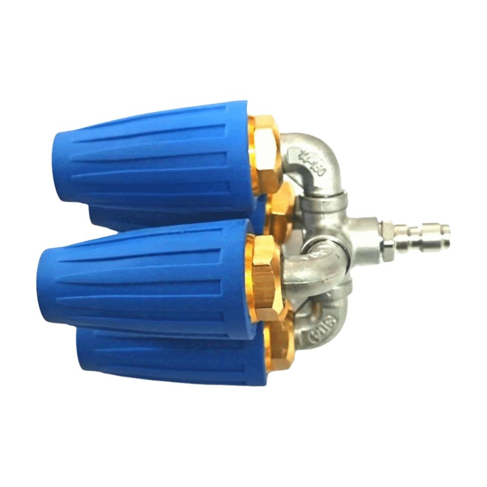 1/4 Inch Quick Connector Turbo Nozzle 360-Degree Rotation Triple Turbine Nozzle  Lawn