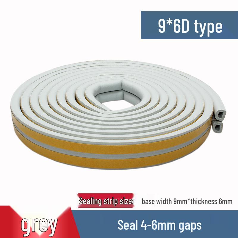 Self-Adhesive Weatherproof Door & Window Foam Seal Strip - 6m, Soundproof & Insulating