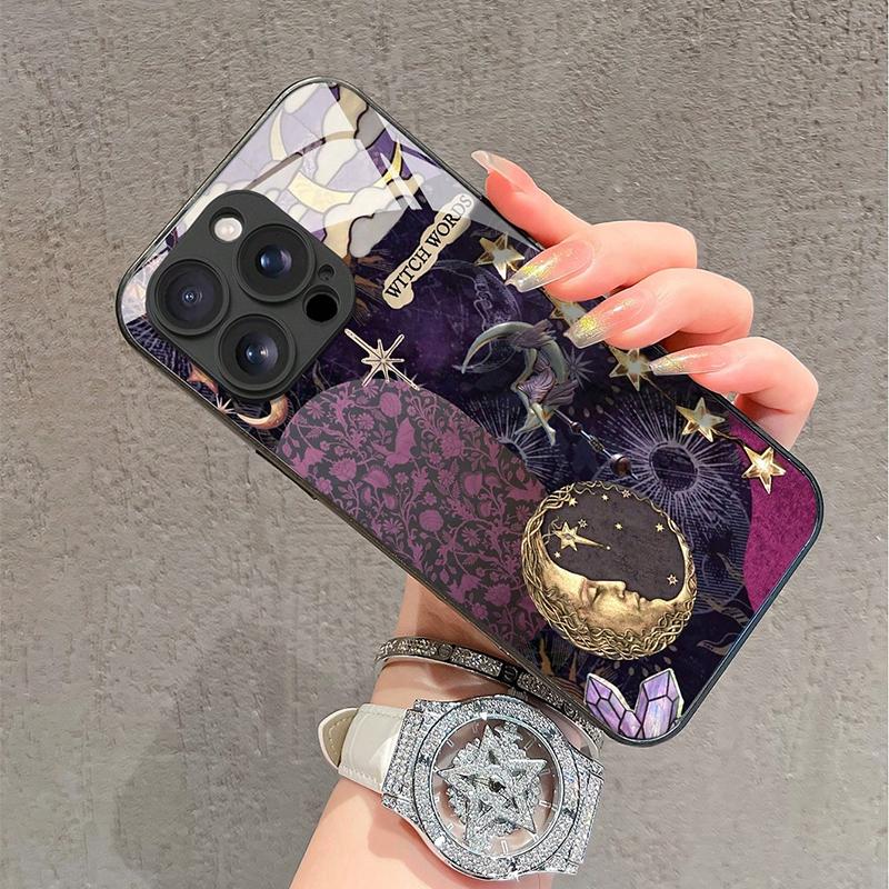 Sun and Moon God Tempered Glass Phone Case For iPhone 17 16 15 14 13 12 11 Pro Max 17Air 16E 7 8 Plus XR XS X Shockproof Cover