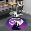 1pc Moon HauntedHouse Office Round Area Rug, Under Office Chairs Bedroom Living Room Home Decor, Room Deco, Available in Various Sizes