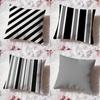 black and white Stripes Cushion Cover Premium Comfort Reversible Pillow Cove Two in One Design for Any Room  Car Interior