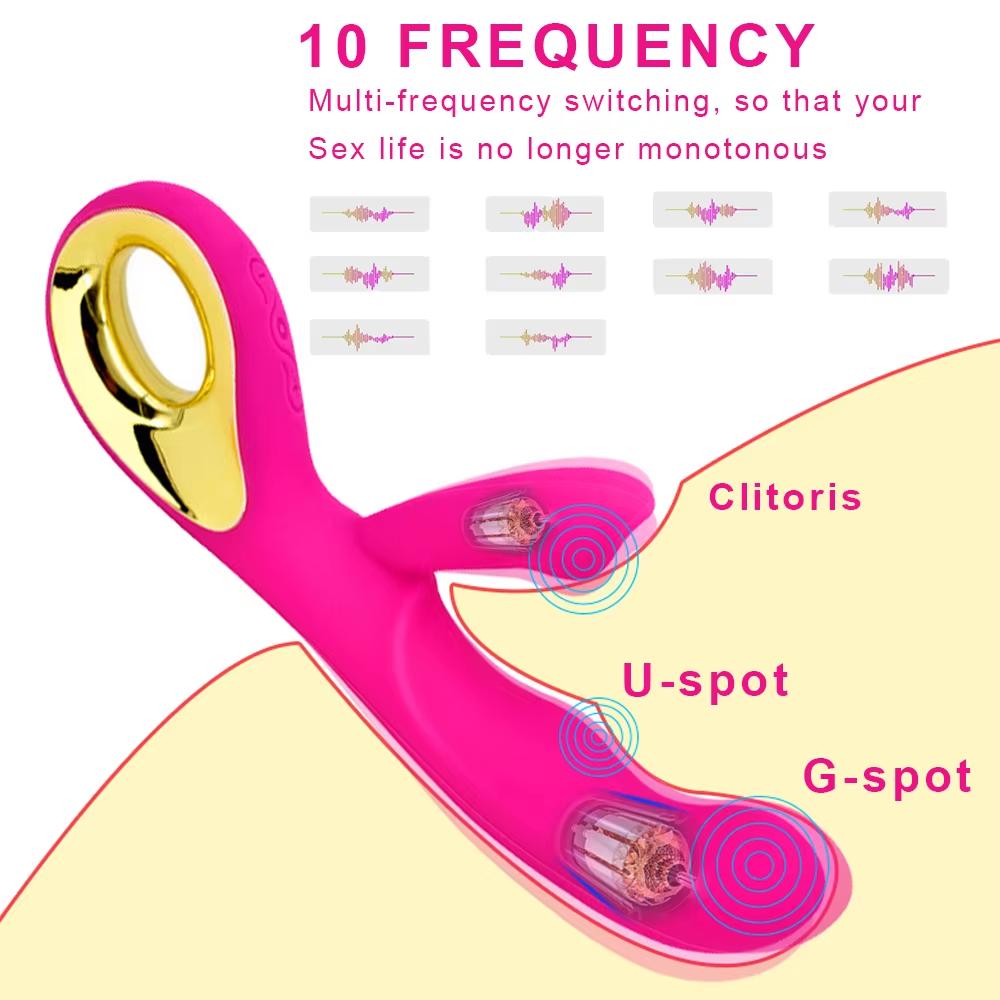 Powerful Dual Vibrator Dildo Wand for Women 10 Modes Orgasm Clitoris Stimulator G Spot Anal Vagina Massager Adult Sex Toys 18+