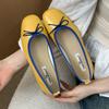 Fashion Sweet Round Toe Bow Brand Ballet Flats Women Fashion Patchwork Design Mary Jane Shoes Comfort Shallow Soft Bottom Casual Shoes