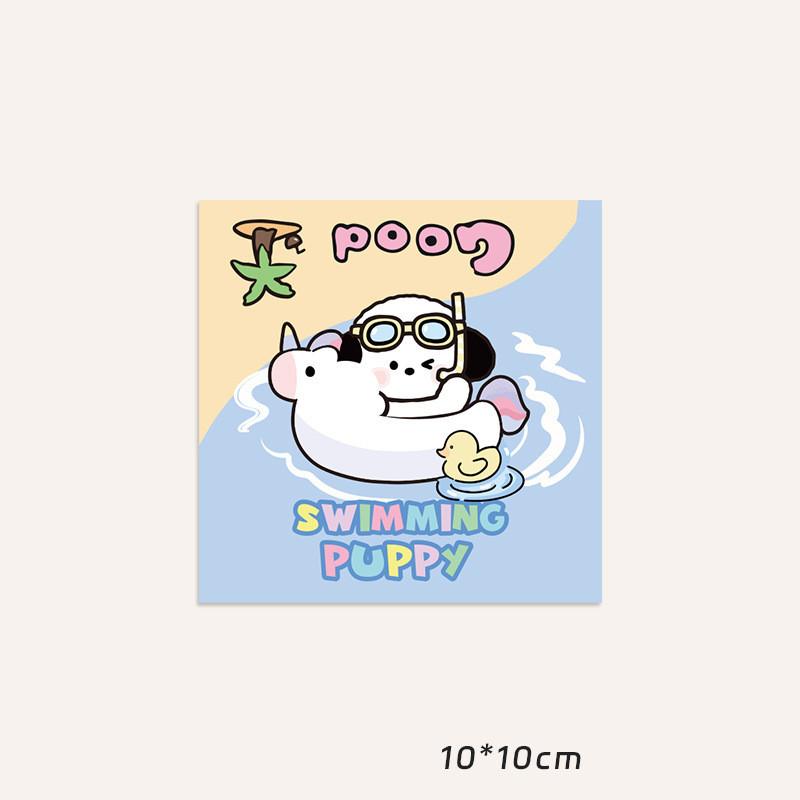 10PCS Kawaii Cartoon Summer Puppy Card Head Card Back Opp Bag Cute Kpop Star 3 Inch Photo Card DIY Decor Packing Material