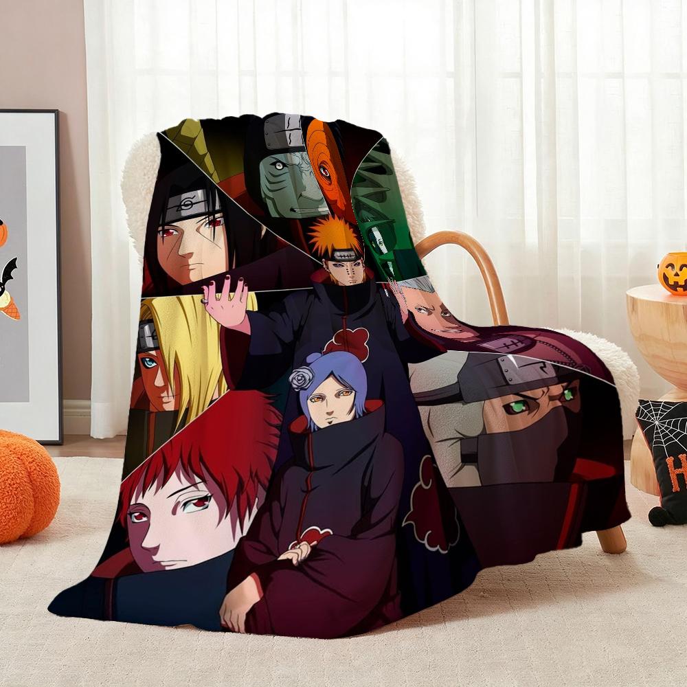 Naruto'S Akatsuki Members Theme Cute Flannel Blanket Machine Washable Fleece Blanket For Living Room Sofa Balcony Home Decor New Year Gift