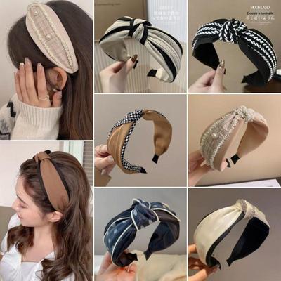 Luxuriöses Herbst/Winter-Haarband für Damen - Elegante breitkrempige Schädel-Top-Klammer zum Haare- und Gesichtwaschen.