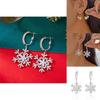 Christmas Snowflake Earrings With Zirconia And Pearl For Women Holiday Accessory