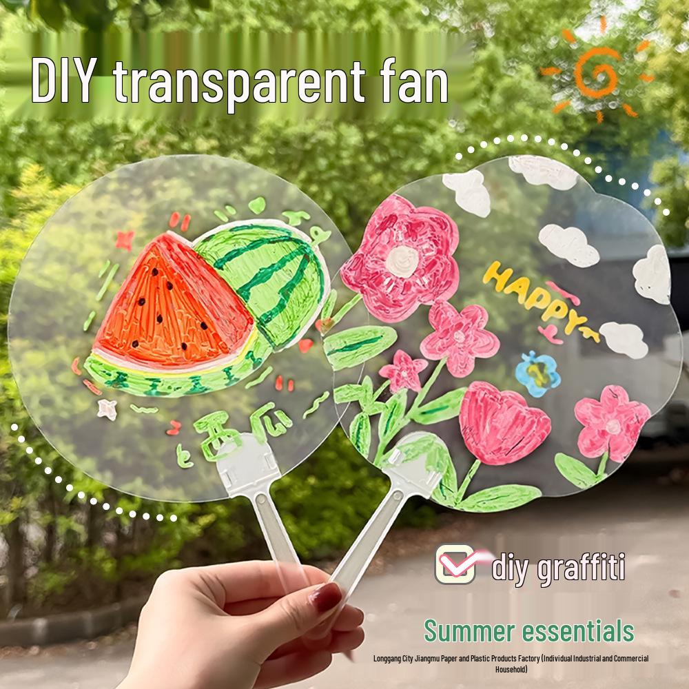 Customizable Transparent Mini Fan for Kids' DIY Artwork