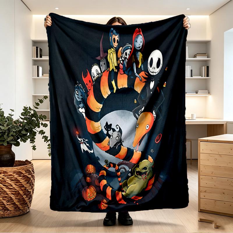 The Nightmare Before Christmas Print Blanket - Soft & Comfortable, for Bedroom, Travel, Sofa, Home Decoration - Birthday Christmas Gift for Friend