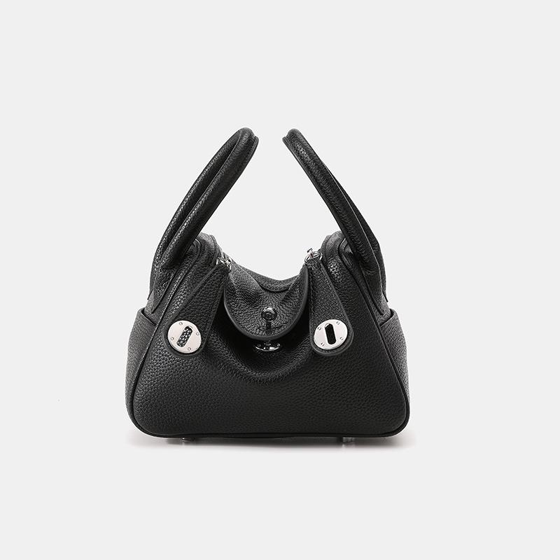 New Mini Cowhide Doctor Bag, Genuine Leather Women's Bag, Trendy Shoulder Oblique Span, Portable Pillow, Medicine Bag.