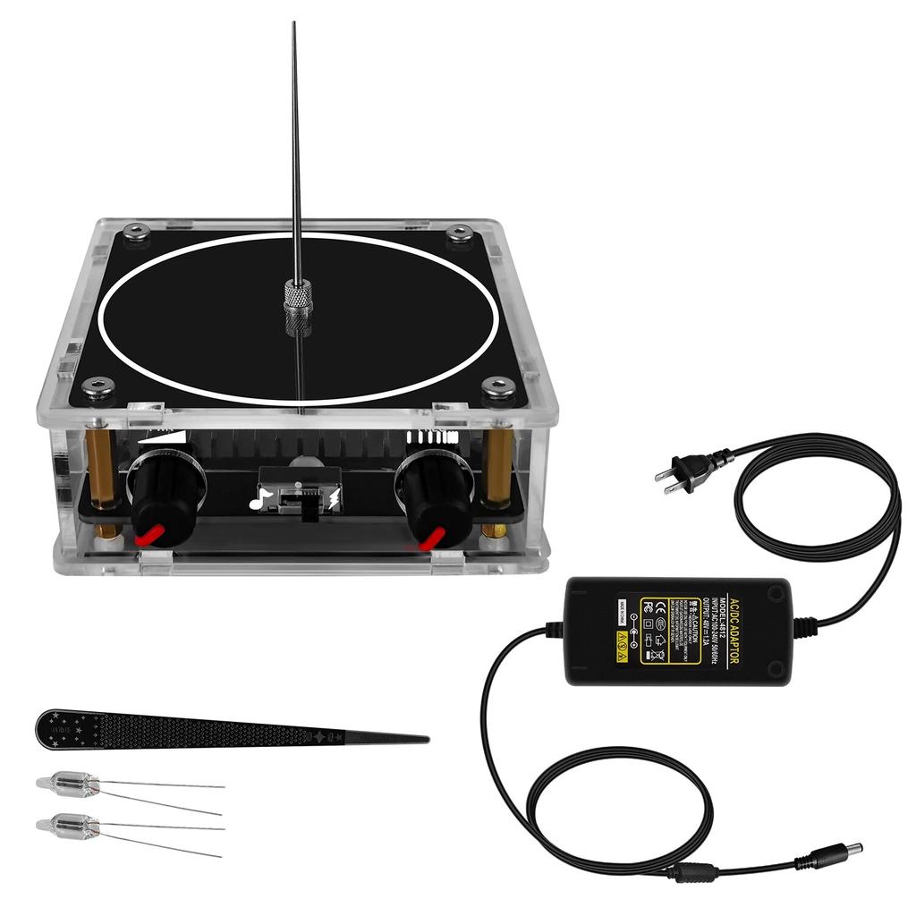 Multi-Function Mini Tesla Coil with Bluetooth/AUX Dual Music Sync & Touchable 8cm Lightning Generator for Physics Experiments