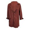 Women Woolen Coat Autumn Winter Loose Mid Length Overcoat Turn Down Collar Single Breasted Long Sleeves Solid Color Pockets Commuting Dating Jacket