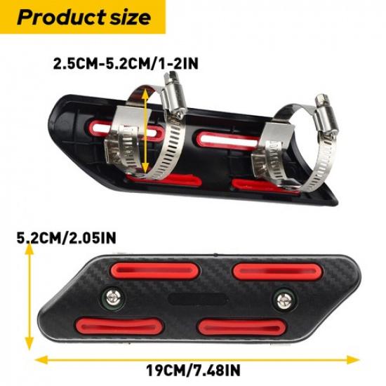 Exhaust Heat Shield Universal Motorcycle Exhaust Pipe Protector /Blue Red /Black