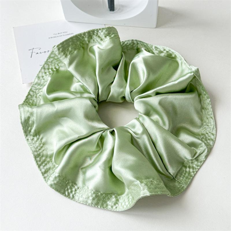 Large Size 18cm Solid Color Satin Scrunchies For Girls Candy Colors Hair Rings for Bun Hairstyle Ties Hair Accessories for Women