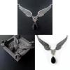 Gothic Angel Wings Necklace With Alloy Cross Chain For Party Wear