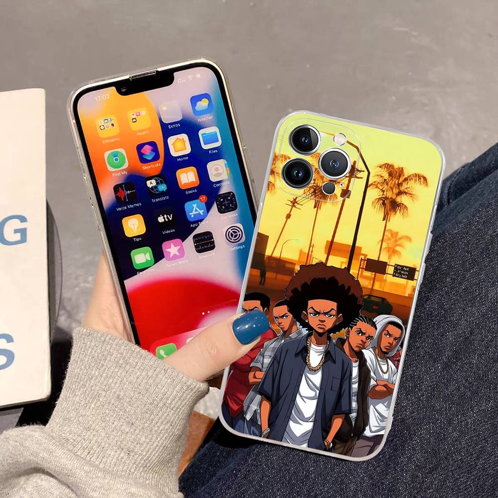 Cartoon The Boondocks Transparent TPU Phone Case For IPhone 17 11 12 13 14 15 16 Pro Max 16 Plus Cover