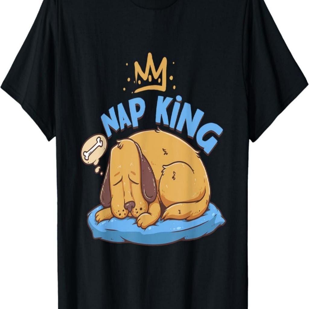 Dog Napping Shirt for Nap Lover Nappers Lazy People Nap King T-Shirt