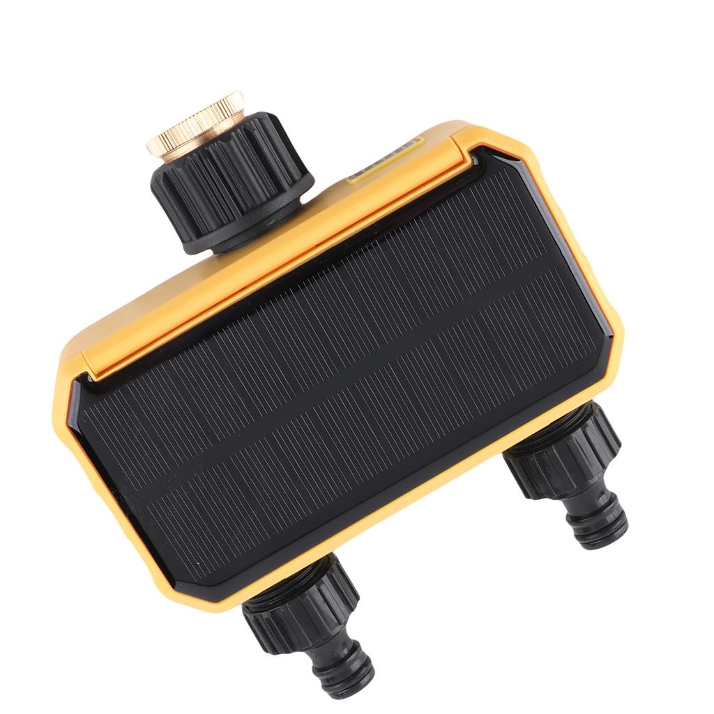 Solar Sprinkler Timer 2 Outlet Auto Timing Rain Delay Water Timer for Garden Yard Irrigation