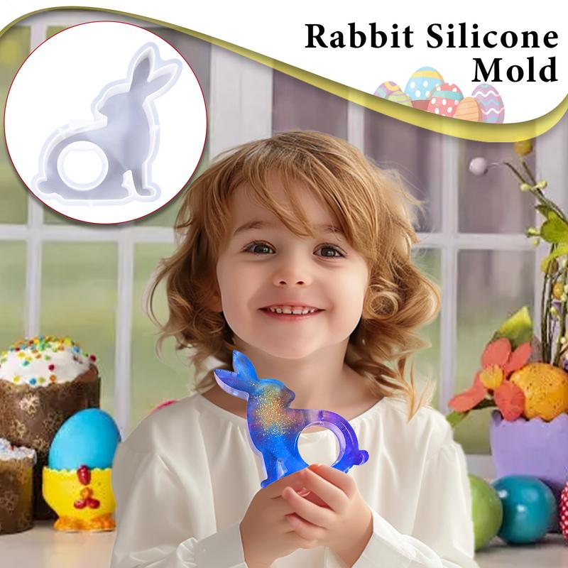 Bunny Resin Mold Silicone Handmade Craft Rabbit Mold Soap Candle Plaster Making Mold Epoxy Resin Casting Molds For Easter Home