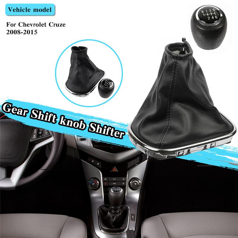 Car Accessories 6 Speed For Chevrolet Cruze 2008-2015 Manual Transmission Gear Shift Knob Head Ball Lever Shifter Gaiter Boot