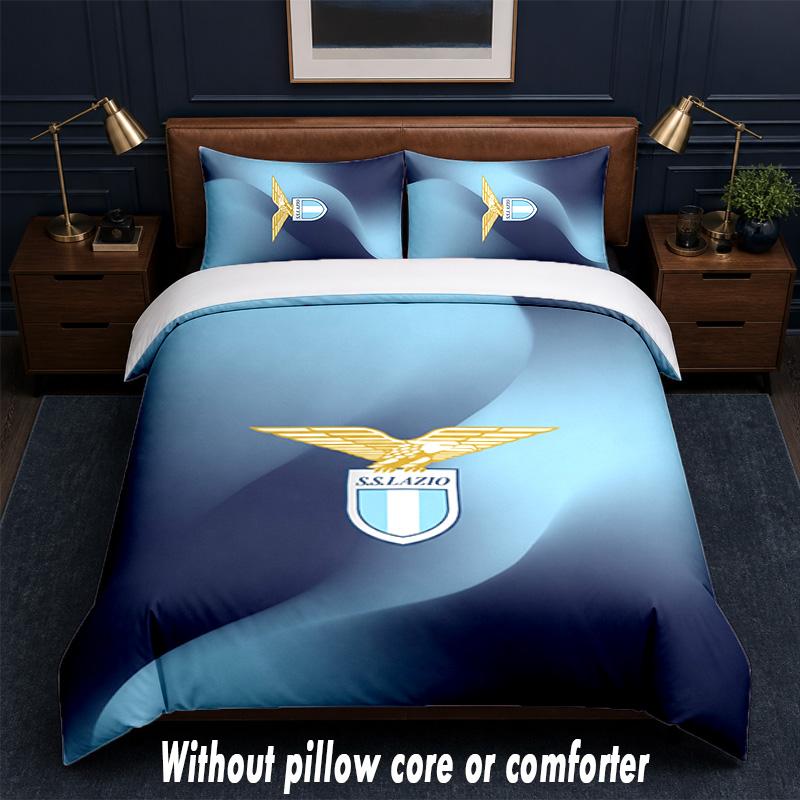 Lazio FC Design Bed Bedding Set 1 Duvet Cover + 2 Pillowcases Soft Breathable Household Bed Linens
