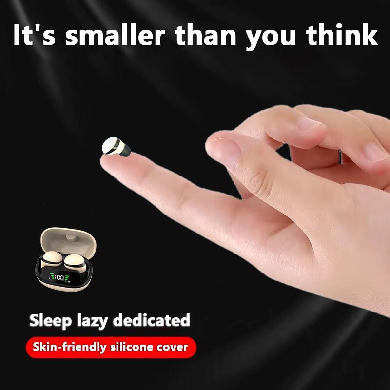 2024 Ultra Mini Invisible Sleep Wireless Earphone Small Earbuds Noise Cancelling Hidden Sport Game Headphones HD HIFI Bass Sound Headset Sliding