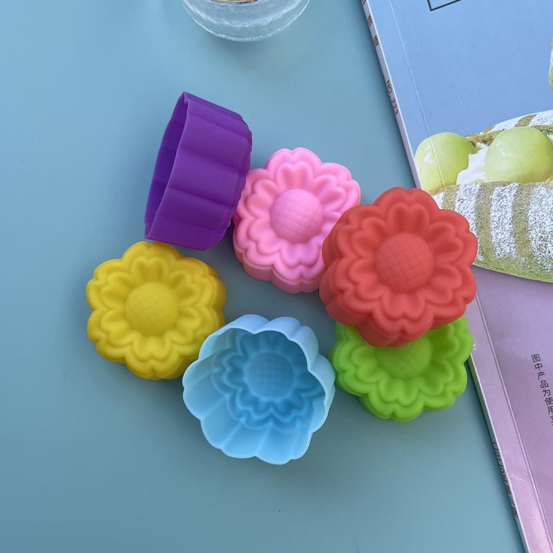 Colorful Silicone Rose Baking Molds - 5CM Cake & Muffin Cups, Pudding, Jelly, and Soap Molds