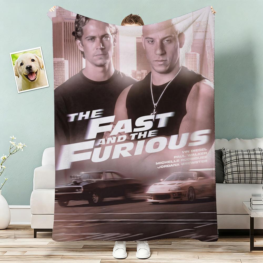The Fast and the Furious Throw Lightweight 240g Flannel Blanket Soft Skin-friendly for Summer Cooling 75x90cm