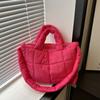 Nylon Space Cotton Handbag Solid Color Puffy Shoulder Bag Casual Cloud Tote Bag  Daily