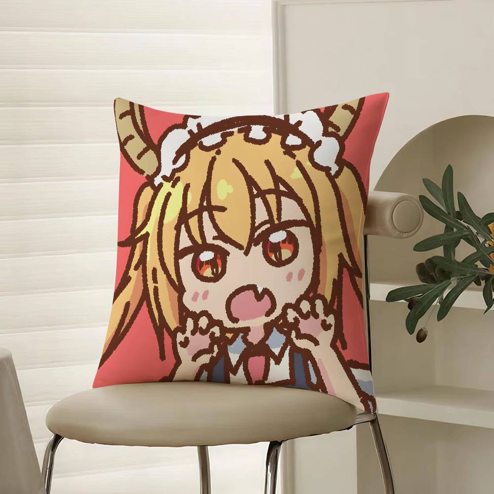 Miss Kobayashi’s Dragon Maid-B Anime Pillow Case Comfort Sofa Bed Silky Elegant Invisible Zipper Decorative Cushion Cover