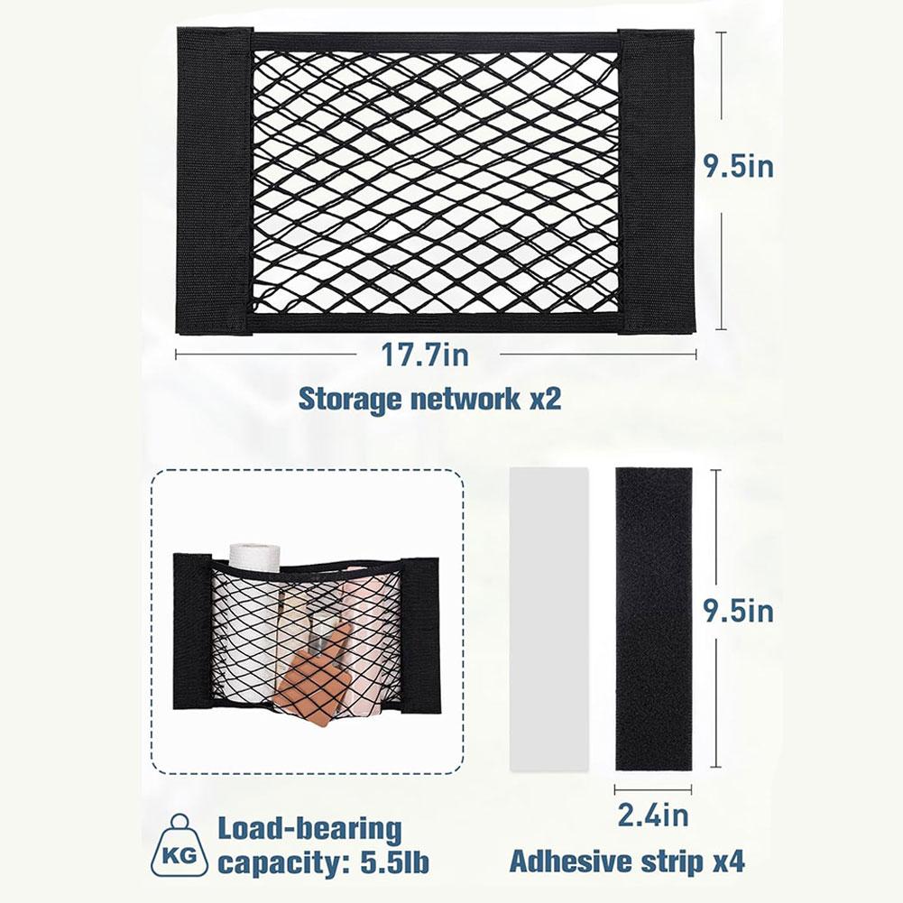 Extra Large Elastic Storage Net Car Back Rear Trunk Storage Net Seat Elastic String Net For Cargo Van Motor Home Mobile 25x50cm