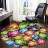 1pc Autumn Leaves Office Round Area Rug, Indoor Mat Suitable ForOffice, Under Office Chairs Bedroom Living Room Home Decor, Room Decot114