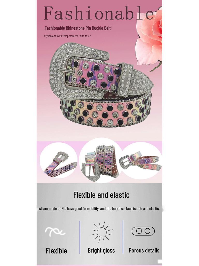 Unisex Rhinestone Belt: Personalized Hip-Hop Punk Style with Beads – Trendy European & American Fashion Waistband