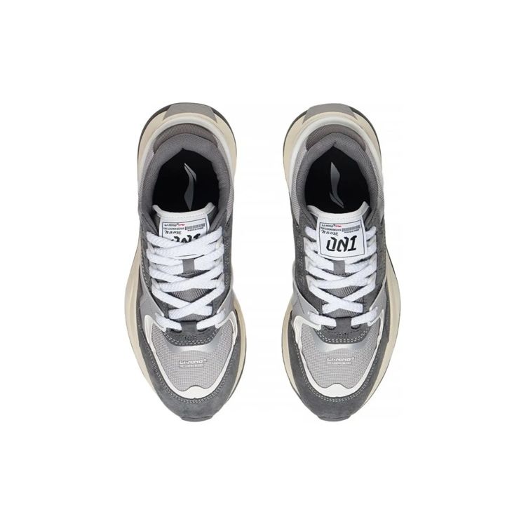 Li Ning 001 V2 Lightweight High Resilience Shock Absorption Non-Slip Wear-Resistant Low-Top Sports Casual Shoes Men Sneakers Gray AGCS109-1