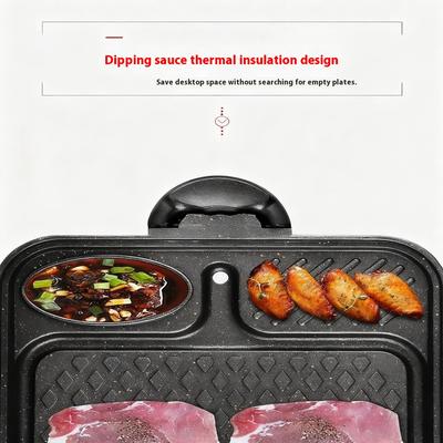 1Pcs KOSUN Nonstick Grill Pan Indoor Smokeless Barbecue Pan Suitable for Electric Gas Induction Cooktops Kitchen Accessory