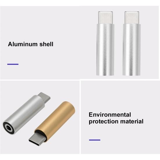 Portable Aluminum Alloy Type-c to 3.5mm Jack Earphone Audio Converter Adapter