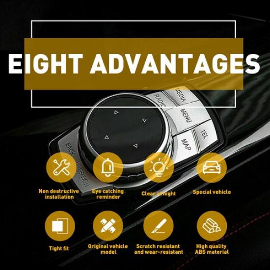 Car Multi Media Drive 7 Button Decor Cover Trim Fits BMW 3 5 6 7 X1 X3 X5 X6 EOA