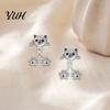 Dainty Cat Relief Accessories 1 Pair Cute Funny Earrings for Women, Teens Girls, Exquisite Metal Texture Studs Mini Animal Stud Earrings, Statement